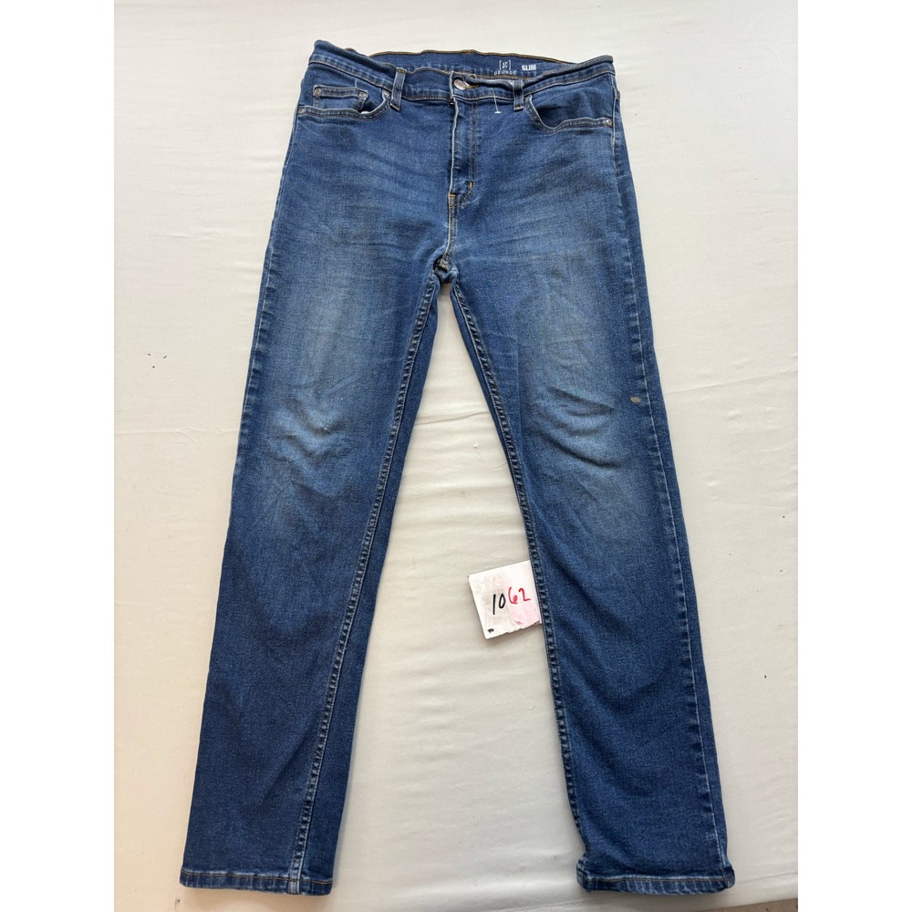 George Mens Slim Fit Jeans 34x30 Dark Wash Blue Denim GM0110